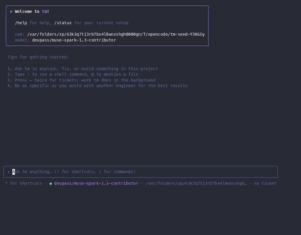 Terminal recording: an @-mention, file reads, a live crash reproduction and a ticket-aware answer